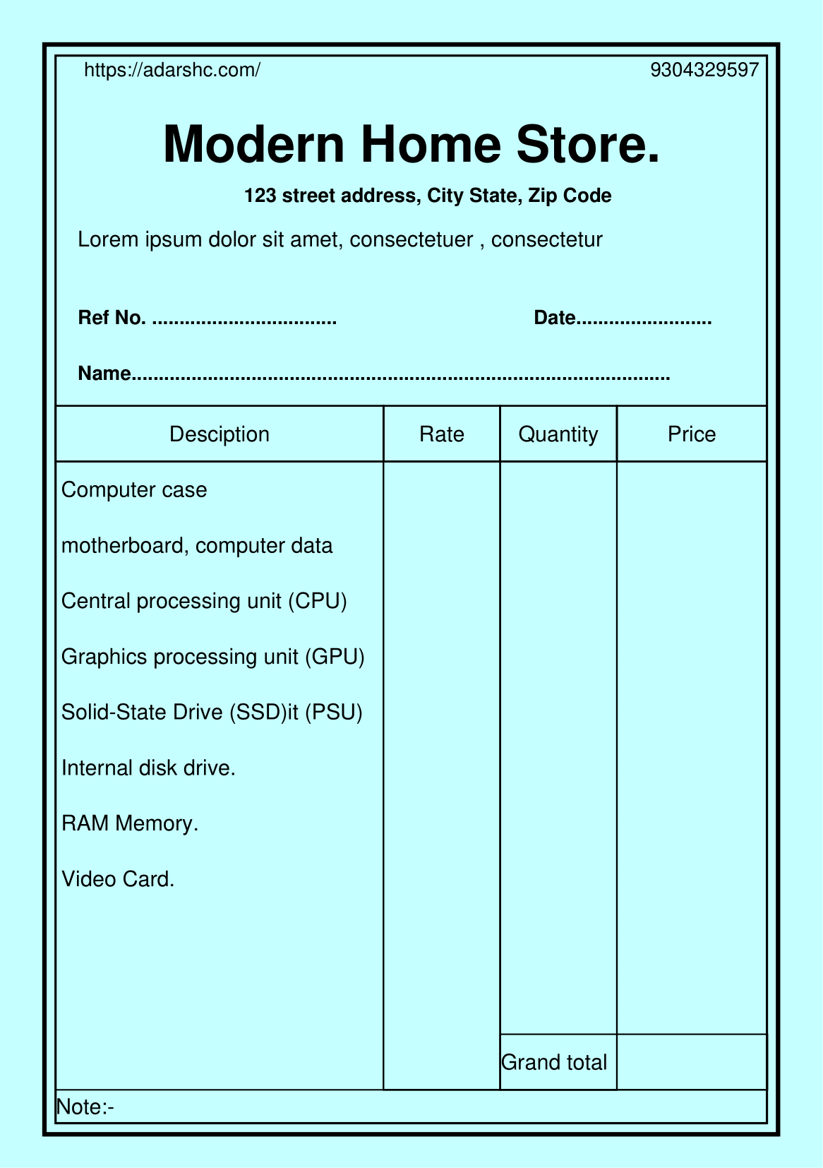 Donation Receipt Template