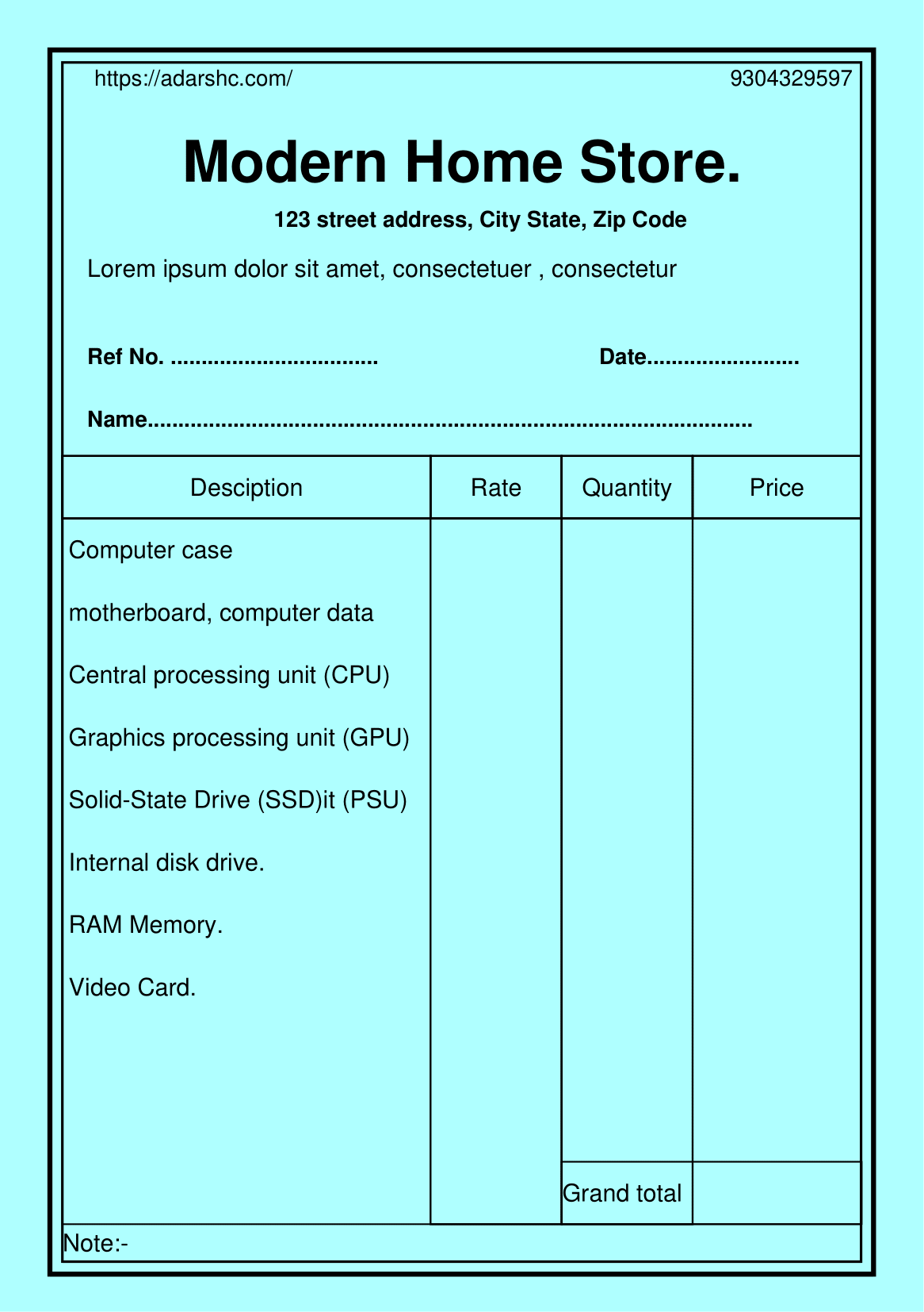 Donation Receipt Template