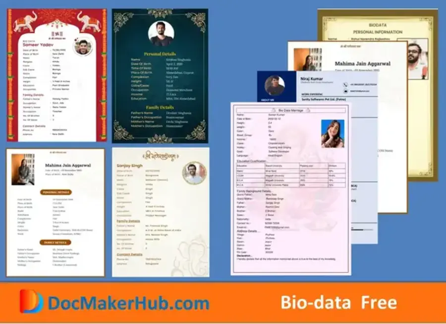 Job Biodata Sample Format PDF 2026 - Free Job Biodata Maker
