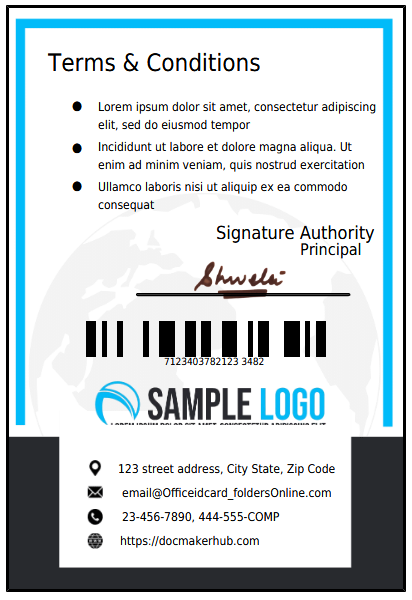 Student ID Card Back