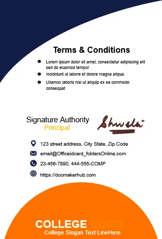 College ID Card Back