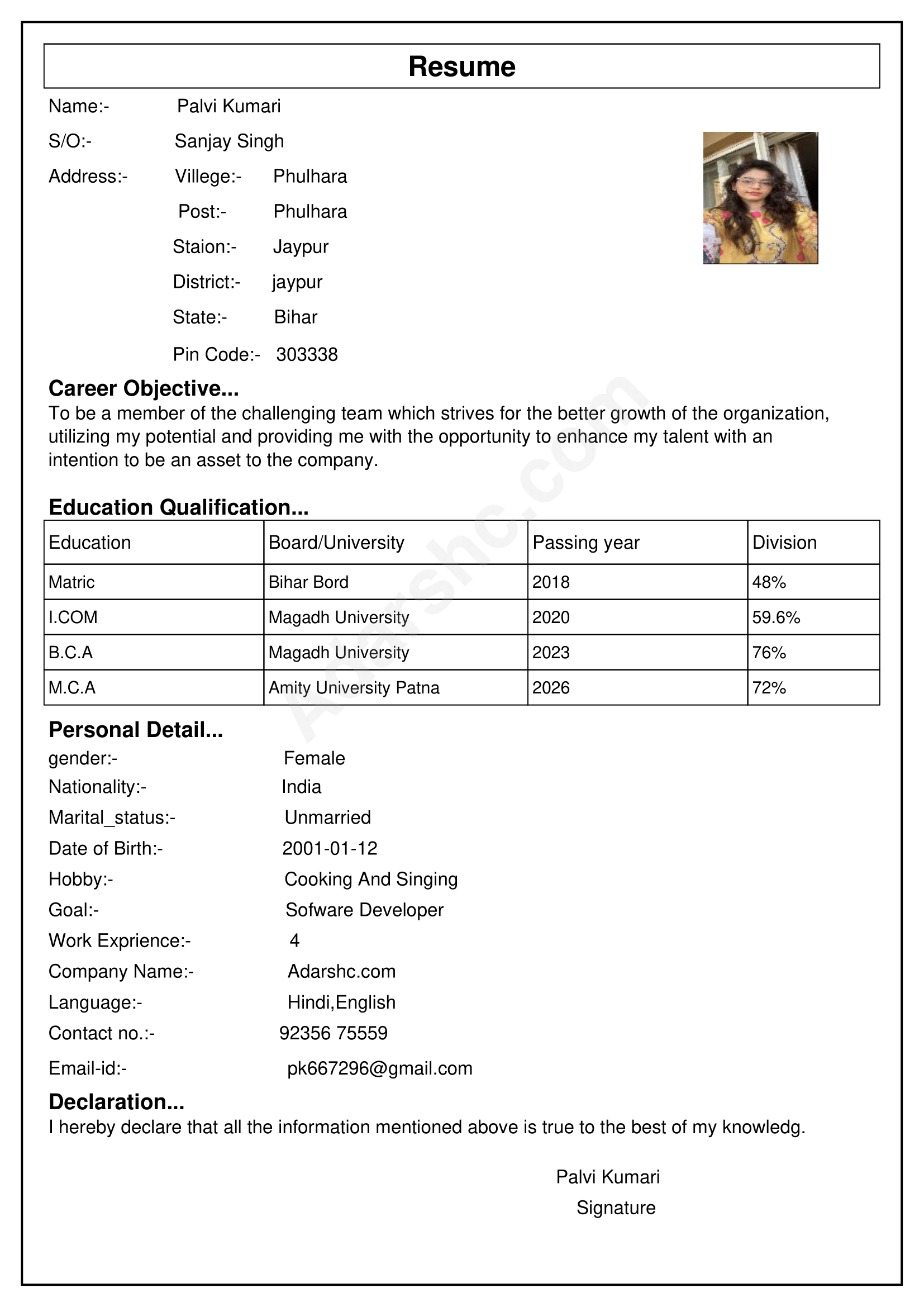 Resume Preview