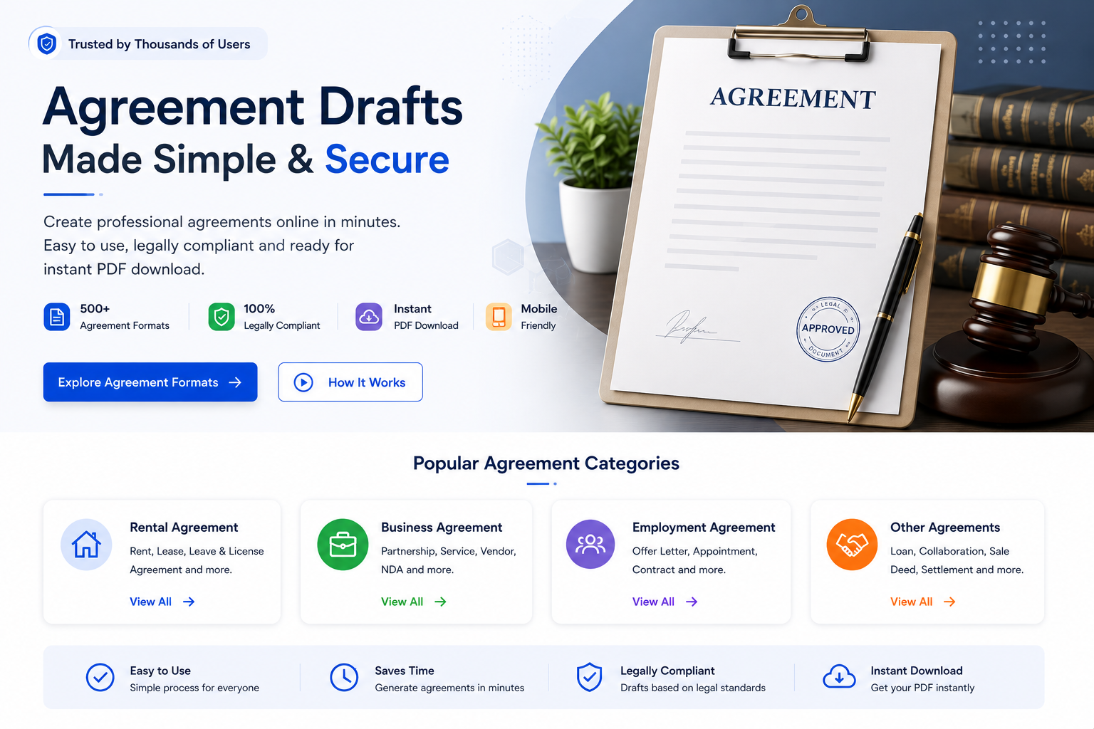 Agreement Drafts & Legal Contract Formats