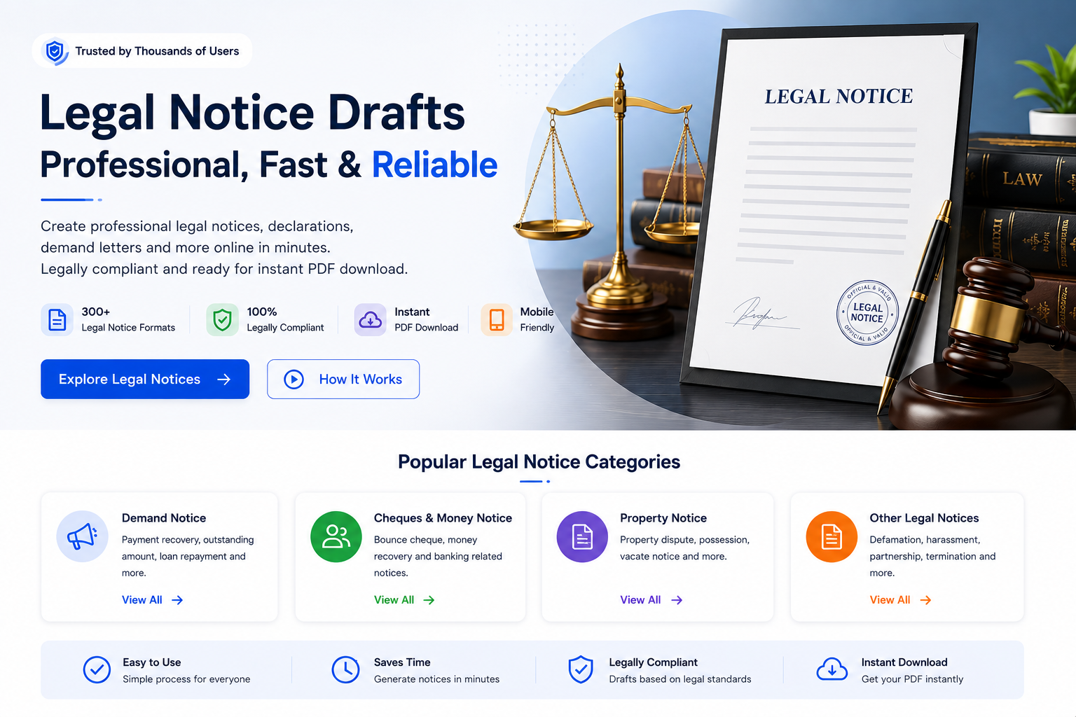 Legal Notice Drafts & Legal Document Formats
