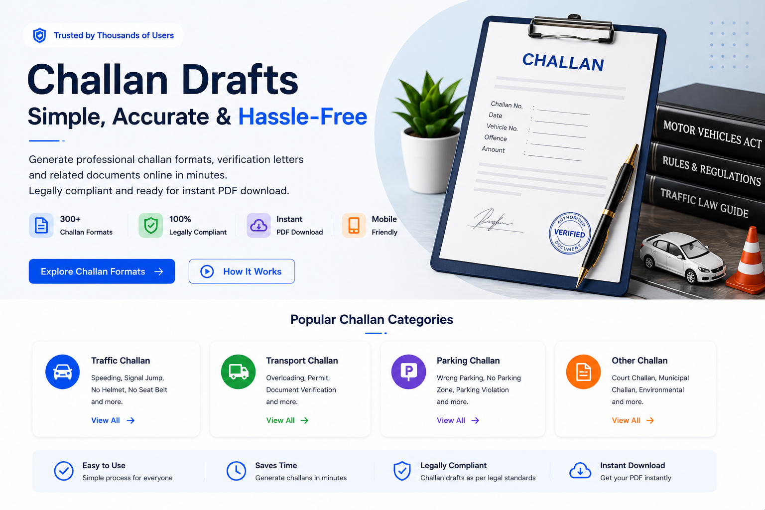 Challan Drafts & Payment Receipt Formats