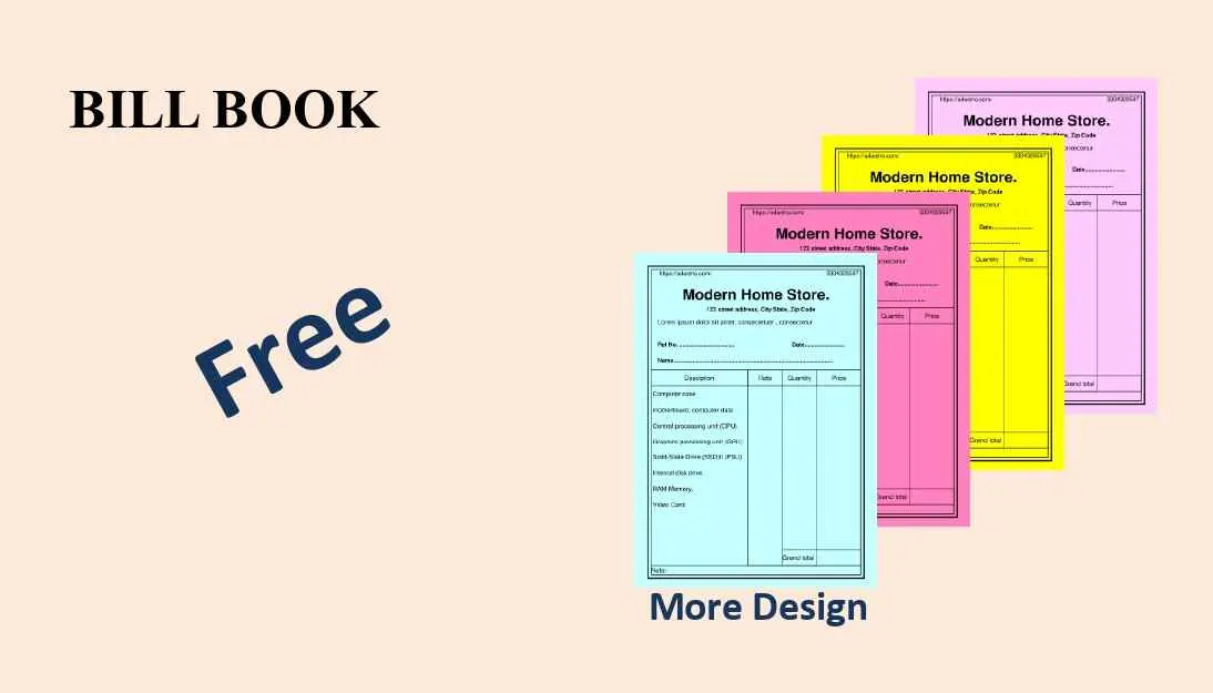 Bill Book Certificate Template